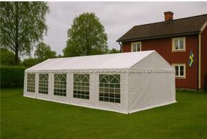 Partytält 4x10 m | Galvaniserad stål ställning | Vit