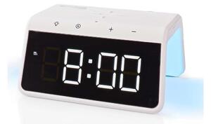 Nedis WCACQ30WT - Alarm clock med LCD display and wireless charger 15W/230V vit