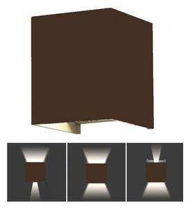 LED vägglampa för utomhusbruk LED/11W/230V 3000K IP65 brun