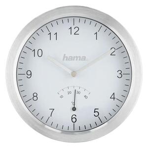 Hama - Bathroom wall clock med en thermometer 1xAA IPX4 silver