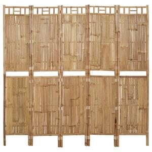 Rumsavdelare 5 paneler bambu 200x180 cm