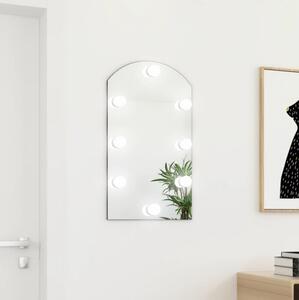 Spegel med LED-lampor 70x40 cm glas valvformad