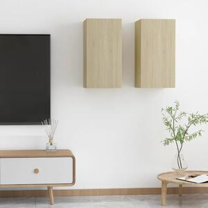 TV-skåp 2 st sonoma-ek 30,5x30x60 cm konstruerat trä