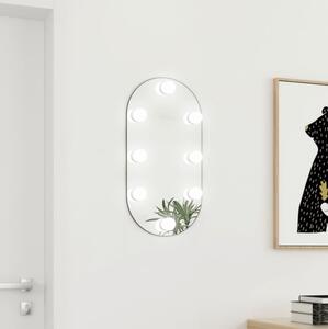 Spegel med LED-lampor 60x30 cm glas oval - Silver