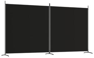 Rumsavdelare 2 paneler 348x180 cm svart tyg