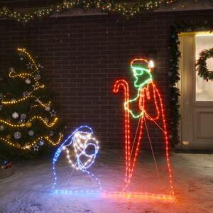 Juldekoration Josef och Maria med 264 LEDs 40x55&38x100 cm