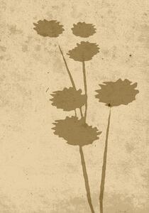 Poster Flower art 21x30 cm - Beige