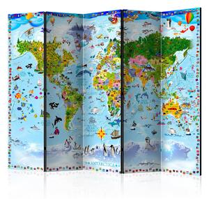 Rumsavdelare World Map For Kids 225x172 - Artgeist sp. z o. o