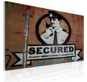Tavla Secured Banksy 60x40 - Artgeist sp. z o. o