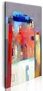 Tavla Rainbow-Hued House 40x80 - Artgeist sp. z o. o