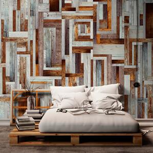 Fototapet Labyrinth Of Wooden Planks 50x1000 - Artgeist sp. z o. o