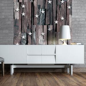 Fototapet Stars On Wood 50x1000 - Artgeist sp. z o. o