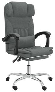 Kontorsstol med massage mörkgrå tyg