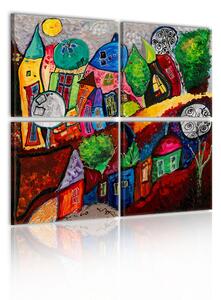 Tavla Colourful city 90x90 - Artgeist sp. z o. o