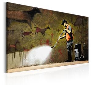 Tavla Cave Painting by Banksy 120x80 - Artgeist sp. z o. o
