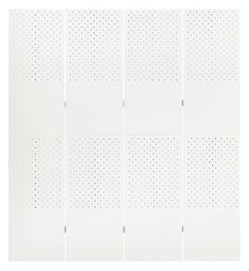 Rumsavdelare 4 paneler vit 160x180 cm stål - Vit