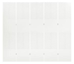Rumsavdelare 5 paneler vit 200x180 cm stål - Vit