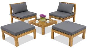 Trädgårdsmöbler Brunei Terrace + 2 sittpuffar Garden Point i akacia
