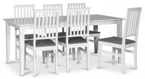 Sandhamn matgrupp 180x95 cm bord med 6 st Fårö matstolar