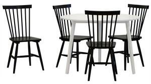 Matgrupp: Day matbord - vit + 4 st Karl pinnstol - svart + Fläckborttagare för möbler