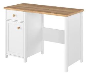 Eldon skrivbord - Vit/ek - Soffbord i marmor, Marmorbord, Bord
