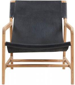 Charleston fåtölj - Teak/svart - Skinnfåtöljer, Fåtöljer