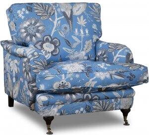 Spirit Howard fåtölj i blommigt tyg - Eden Parrot Blue + Möbelvårdskit för textilier