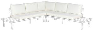 Kuddfodral Set Utomhus Off-White Tyg Soffa Sittplats Rygg Sidokuddar Dynfodral Trädgårdssoffa Beliani