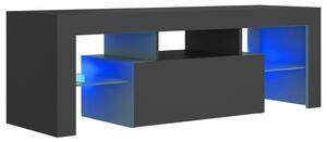 TV-bänk med LED-belysning grå 120x35x40 cm