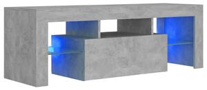 TV-bänk med LED-belysning betonggrå 120x35x40 cm