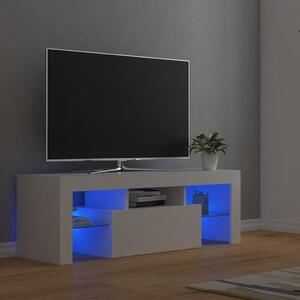 TV-bänk med LED-belysning vit 120x35x40 cm