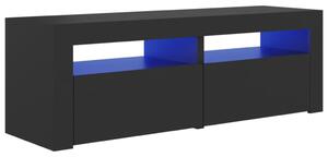 TV-bänk med LED-belysning grå 120x35x40 cm