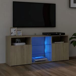 TV-bänk med LED-belysning sonoma-ek 120x30x50 cm