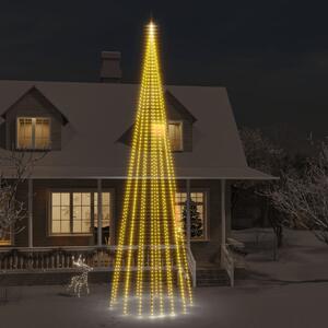 Julgran på flaggstång varmvit 1134 LEDs 800 cm