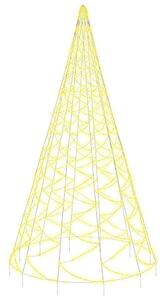 Julgran på flaggstång varmvit 3000 LEDs 800 cm