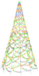 Julgran på flaggstång färgglad 500 LEDs 300 cm