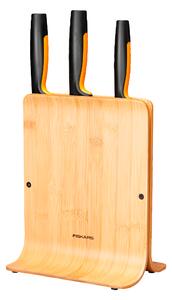 Knivblock i bambu med 3 knivar