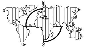 Väggdekor Världskarta Serie Linjer