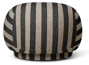 Ferm Living - Rico Pouf - Puff - Louisiana - Black/White - Ø60 x H41 cm