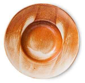HKLiving - Chef Ceramics - Pasta Plate - Tallrikar - Rustic Cream/Brown - Ø28,5 x H5,8 cm