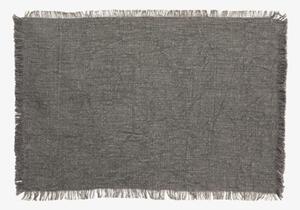 Nordal - ATRIA dækkeserviet med frynser - Bordstablett - Grey - Stock sale - L48 x B33 cm