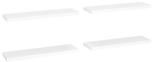 Svävande vägghyllor 4 st vit 90x23,5x3,8 cm MDF