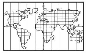 Väggdekor Världskarta Ramlinje Serie