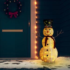 Dekorativ snögubbe med LED lyxigt tyg 120 cm