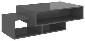 Soffbord grå högglans 105x55x32 cm konstruerat trä
