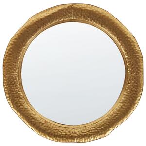 Väggspegel Metall Guld ⌀ 68 cm Väggmonterad Dekorativ Spegel Modern Stil Hängande Dekor Vardagsrum Sovrum Hall Beliani