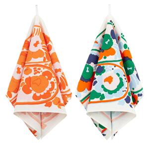 Marimekko - Karuselli kökshandduk 2-pack - Kökshanddukar - Orange,Vit,Blå