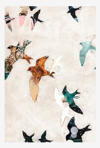 Malerifabrikken - Poster Abstract Birds 1 - Beige - Posters - Från Homeroom