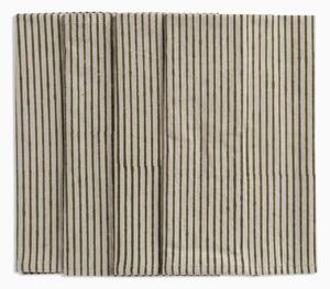 Servett randig 50x50 grön på beige 4-p
