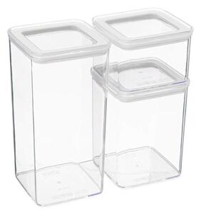 3-Pack Plastlådor - Transparenta
